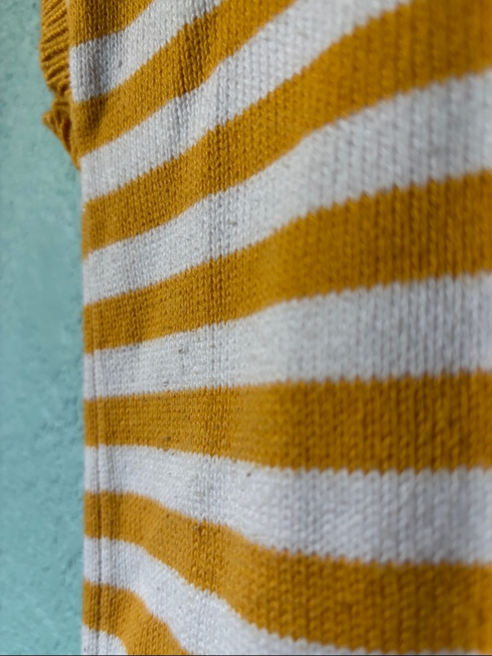 Hanna Andersson Girls Mustard Yellow, Green & White Knitted Sweater Vest, size 8 - Picture 4 of 4